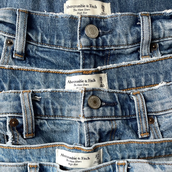 Abercrombie & Fitch | The Mom Short High Rise Distressed Denim Cut Off - Picture 4 of 4
